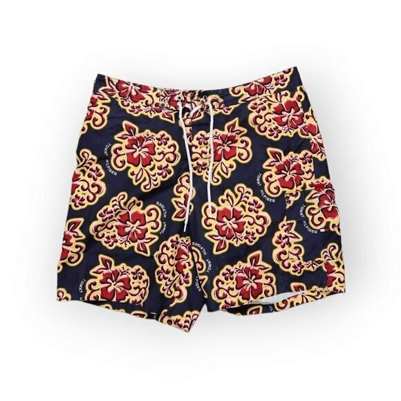 Vintage Tommy Hilfiger Retro Groovy Floral Board Swim Shorts Trunks Mens‎ Large - Picture 1 of 7